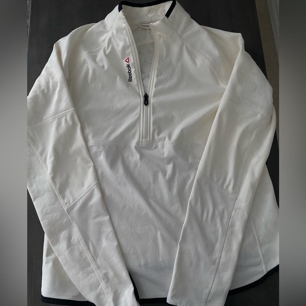Reebok Quarter Zip-Up Cream Sweater